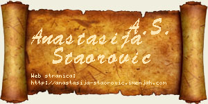 Anastasija Staorović vizit kartica